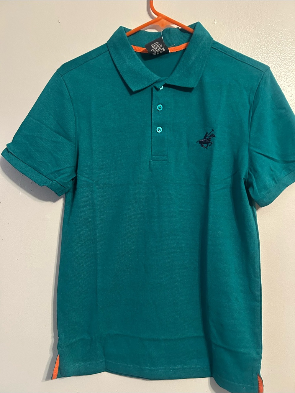 Pacifica Teal Short-Sleeve Polo with Navy Embroidered Logo
